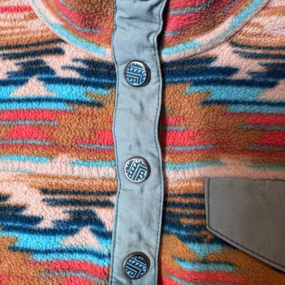 Cruel Girl Aztec Western Fleece Snap Pullover‎ Quarter Snaps Size M/8